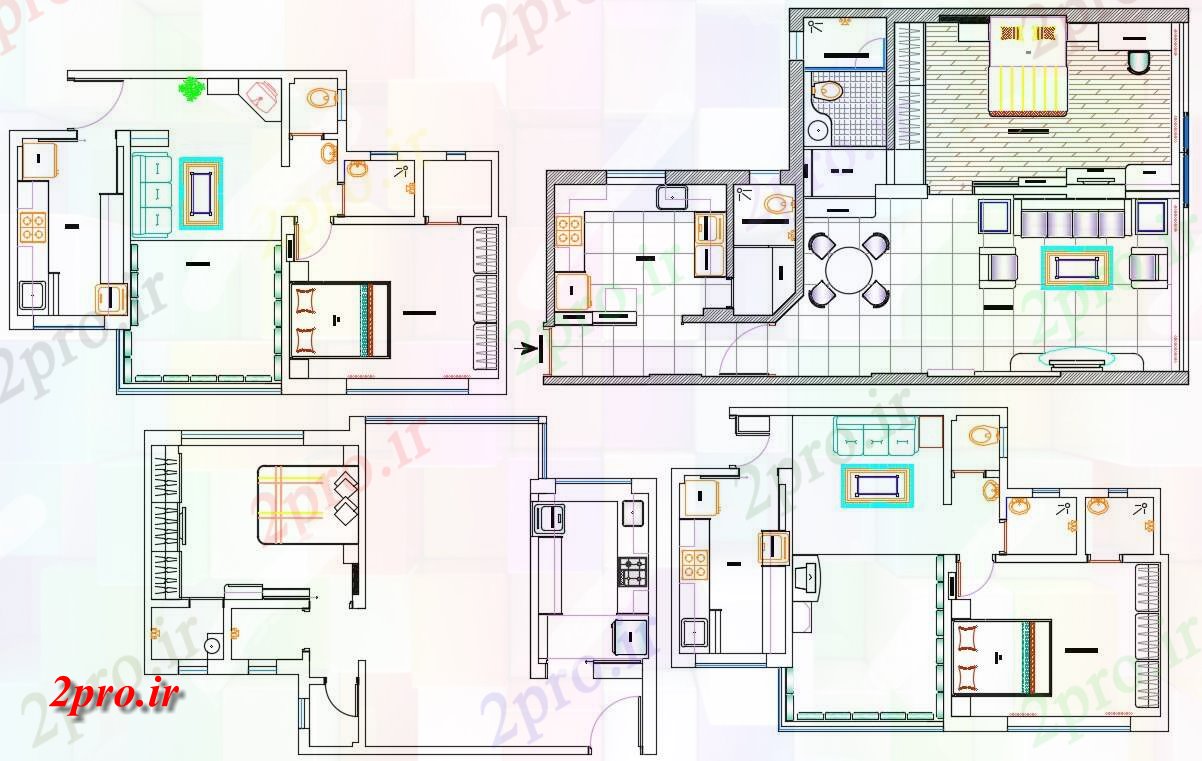 دانلود نقشه مسکونی  ، ویلایی ، آپارتمان 29×50 متر (کد34443)