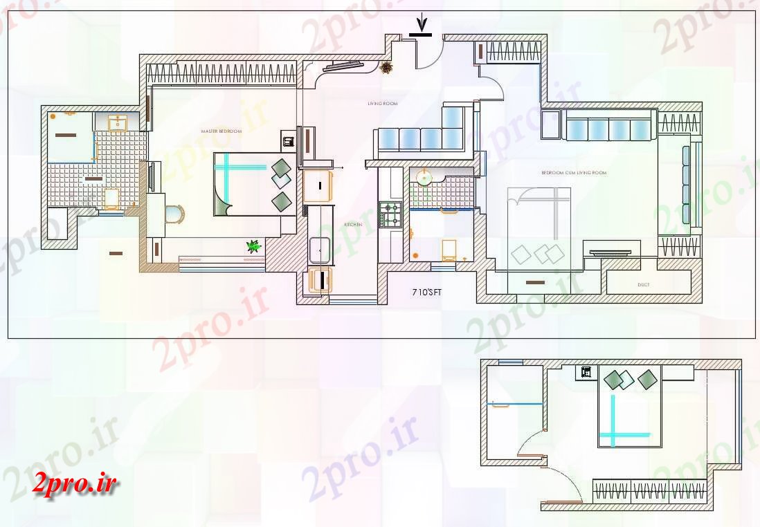 دانلود نقشه مسکونی  ، ویلایی ، آپارتمان 25×64 متر (کد34488)