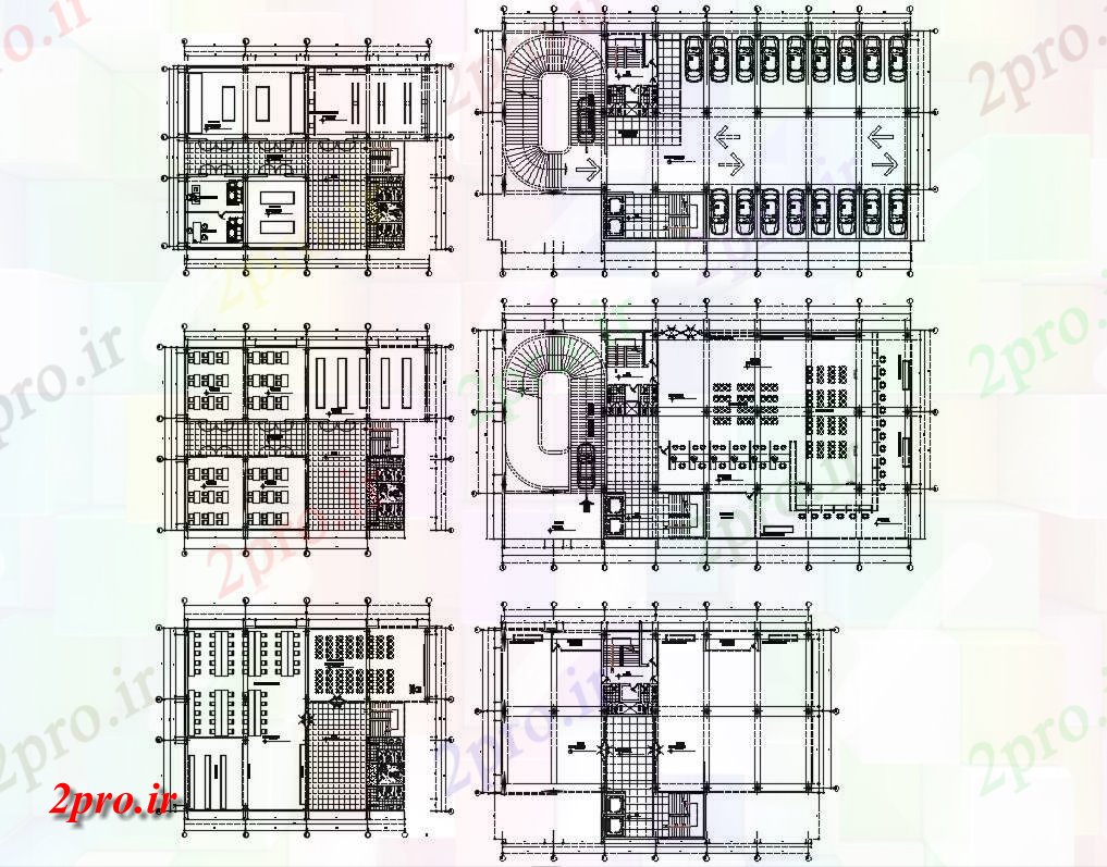 دانلود نقشه ساختمانی اداری ، دفتر کار ، تجاری 20×40 متر (کد34577)