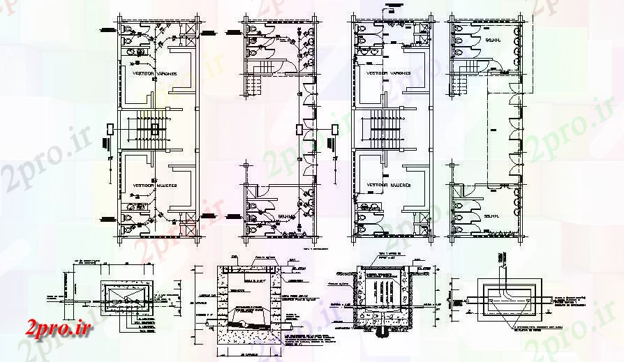 دانلود نقشه ساختمان اداری ، دفتر کار ، تجاری 5×15 متر (کد34673)