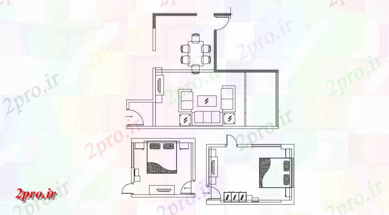 دانلود نقشه مسکونی  ، ویلایی ، آپارتمان 27×36 متر (کد34751)