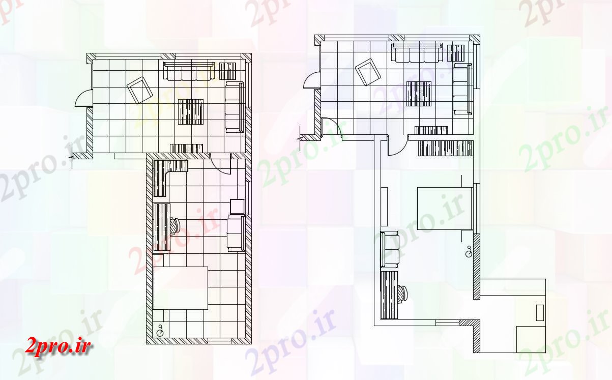 دانلود نقشه مسکونی  ، ویلایی ، آپارتمان 24×46 متر (کد34753)