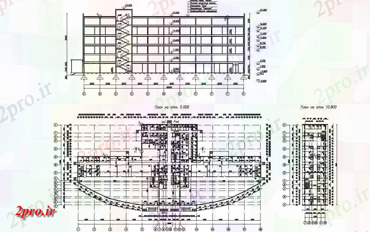 دانلود نقشه ساختمان تجاری ، اداری ، دفتر کار 150×334 متر (کد34883)