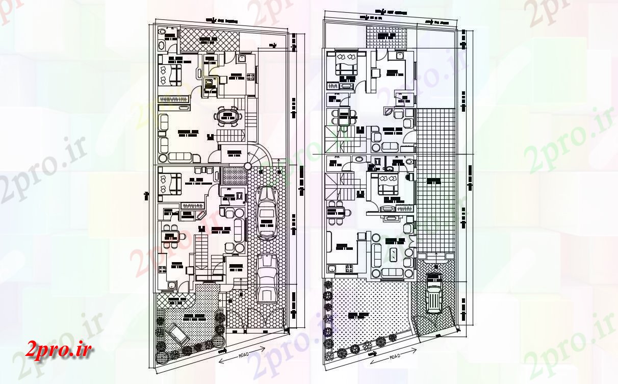 دانلود نقشه ساختمان مسکونی  ، ویلایی ، آپارتمان 40×89 متر (کد34891)
