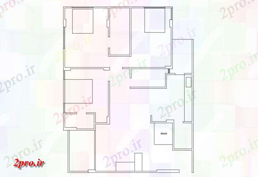 دانلود نقشه مسکونی  ، ویلایی ، آپارتمان 42×54 متر (کد34913)