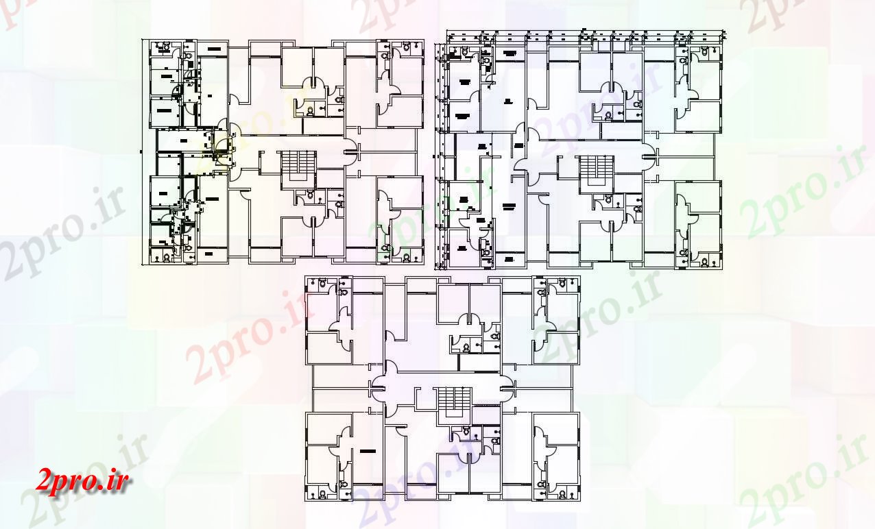 دانلود نقشه  مسکونی  ، ویلایی ، آپارتمان 18×22 متر (کد35149)