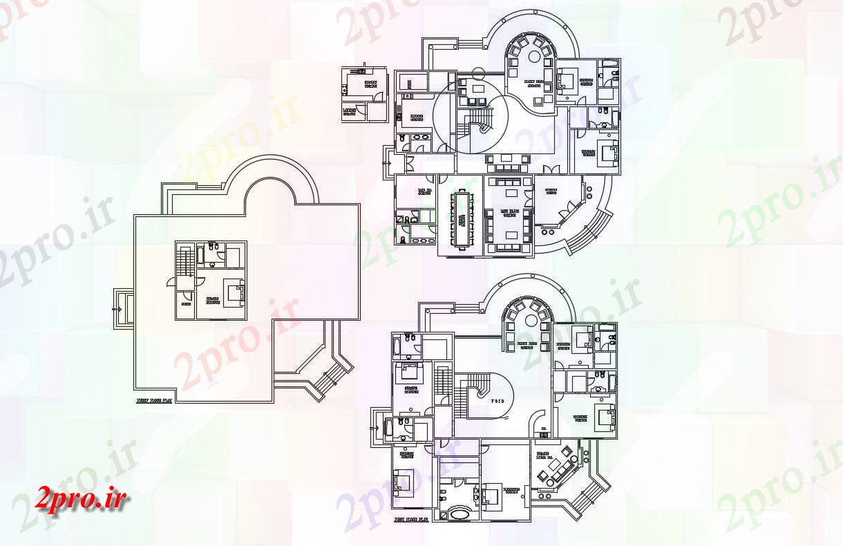 دانلود نقشه ساختمان مسکونی  ، ویلایی ، آپارتمان 26×27 متر (کد35216)