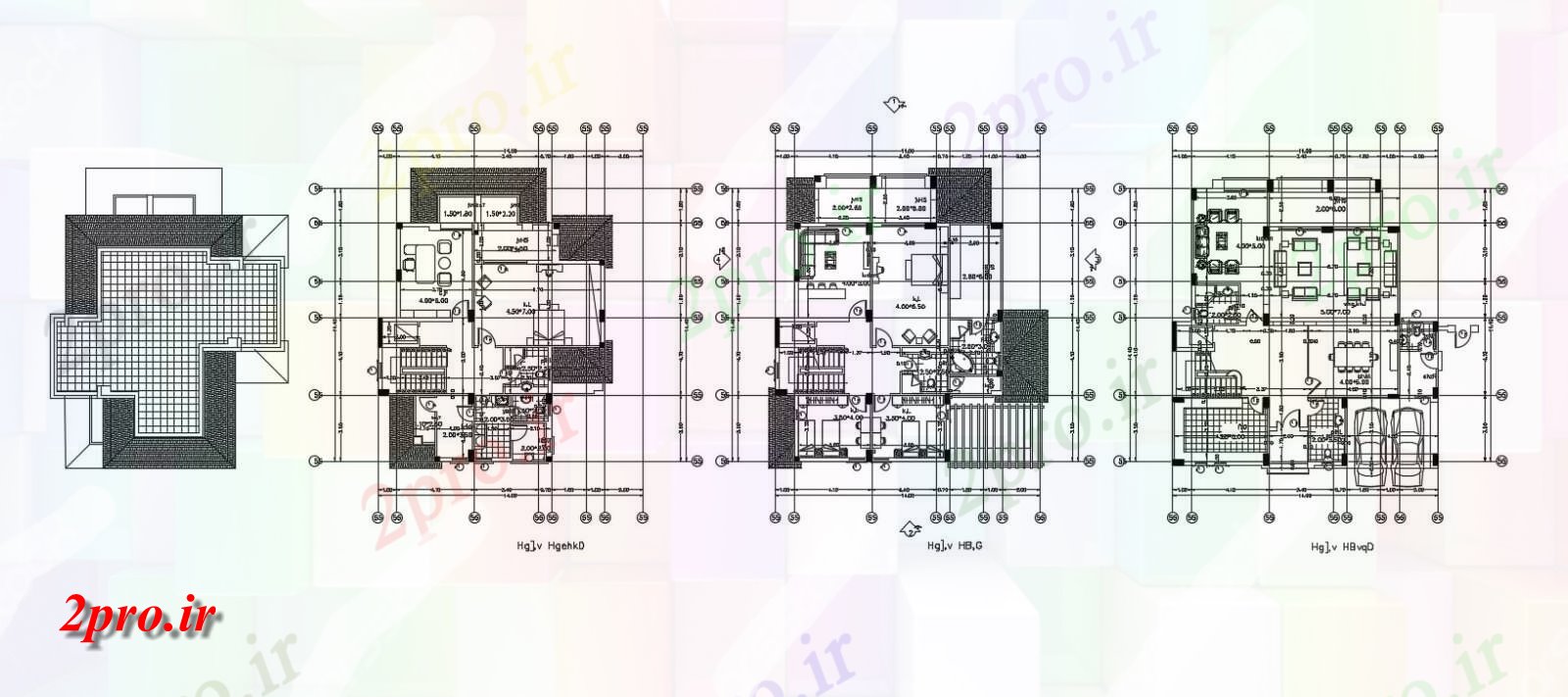 دانلود نقشه ساختمان مسکونی  ، ویلایی ، آپارتمان ، خانه 13×18 متر (کد35256)
