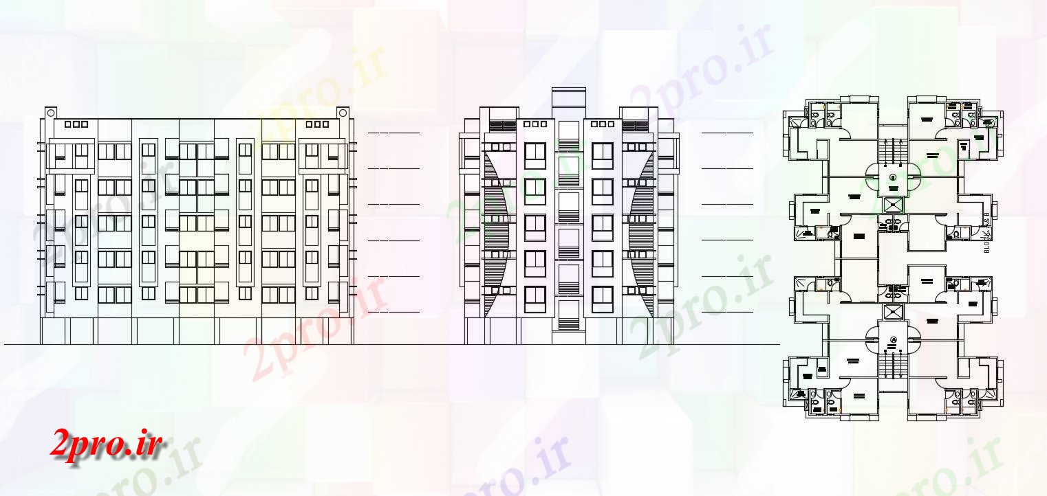 دانلود نقشه ساختمان مسکونی  ، ویلایی ، آپارتمان 10×69 متر (کد35436)