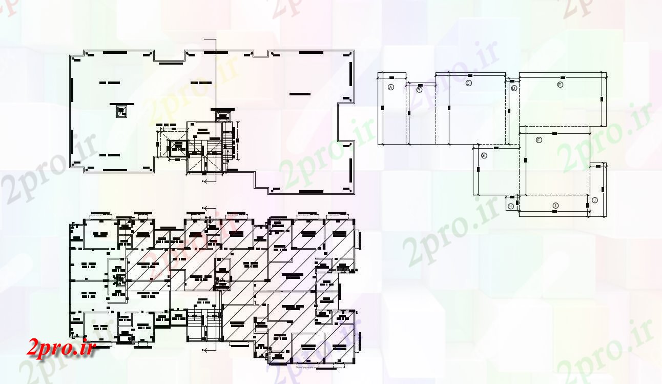 دانلود نقشه ساختمان مسکونی  ، ویلایی ، آپارتمان 15×30 متر (کد35440)