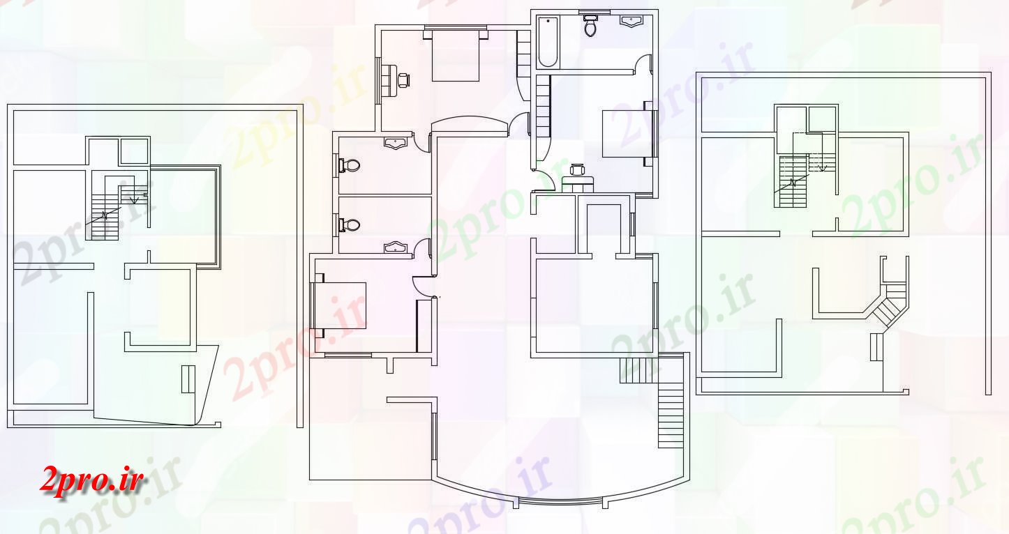 دانلود نقشه مسکونی  ، ویلایی ، آپارتمان 60×74 متر (کد35469)