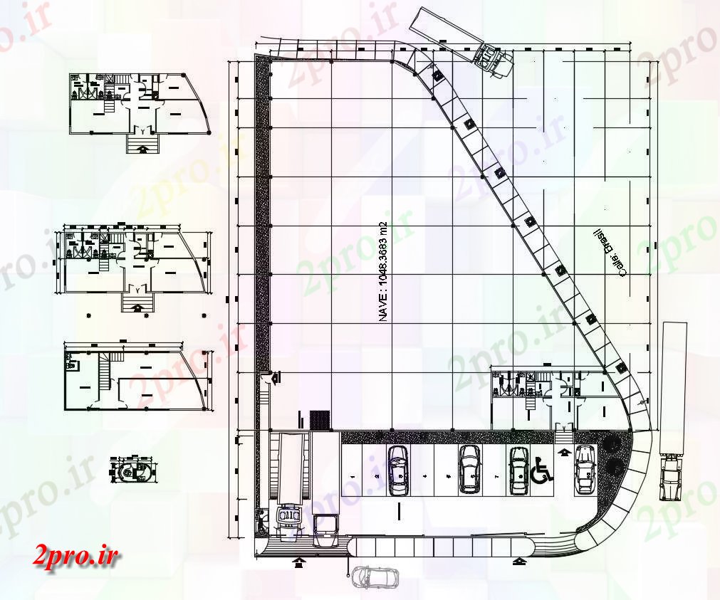 دانلود نقشه کارگاه ، کارخانه 7×12 متر (کد35559)