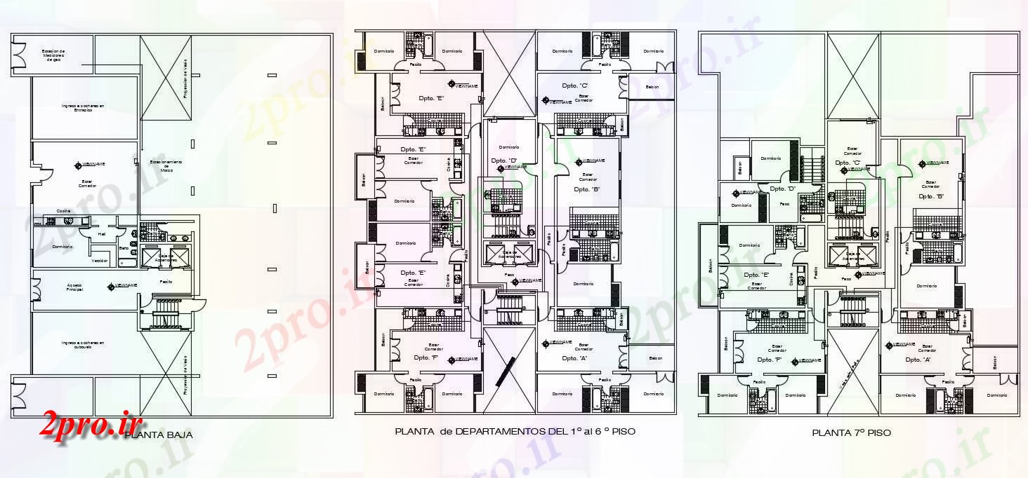 دانلود نقشه  محل اقامت آپارتمان 25×30 متر (کد35566)