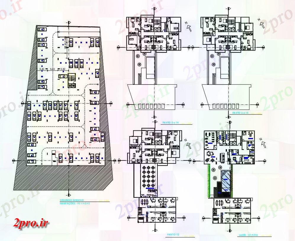 دانلود نقشه اداری ، تجاری ، دفتر کار 24×43 متر (کد35582)