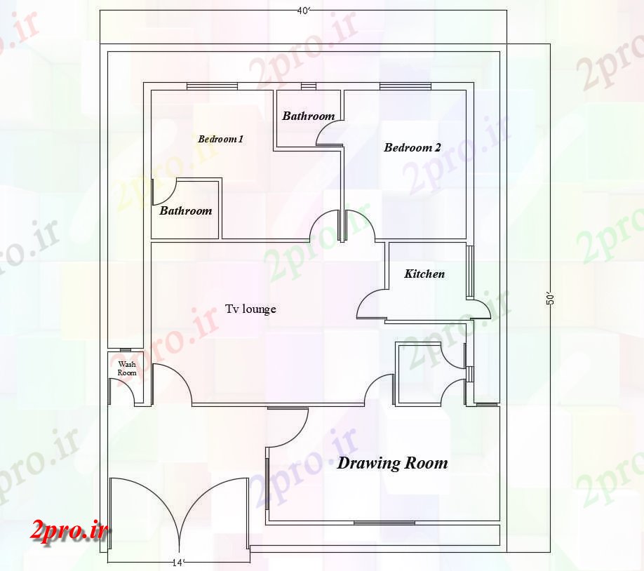 دانلود نقشه خانه مسکونی  ، ویلایی ، آپارتمان   (کد35657)