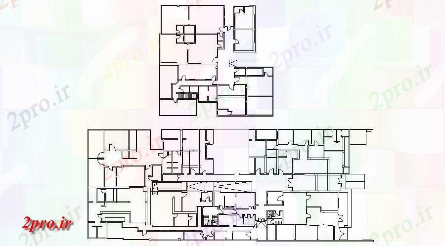 دانلود نقشه  ساختمان طرح های طبقه  کد 23×54 متر (کد35767)