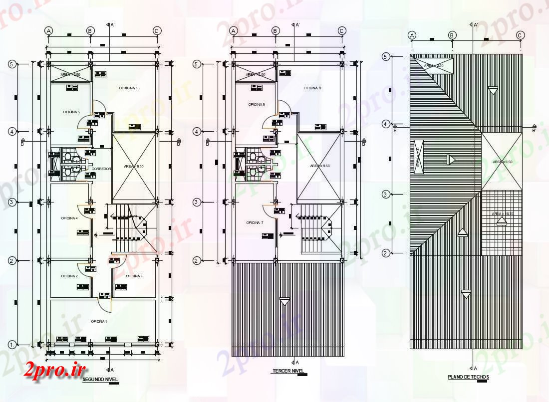 دانلود نقشه  دفتر کار اداری 7×18 متر (کد35774)