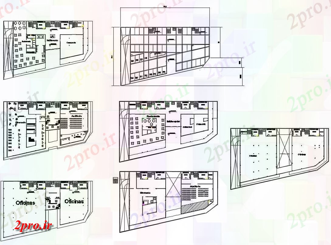 دانلود نقشه دفتر کار ، تجاری ، اداری 0×58 متر (کد35788)