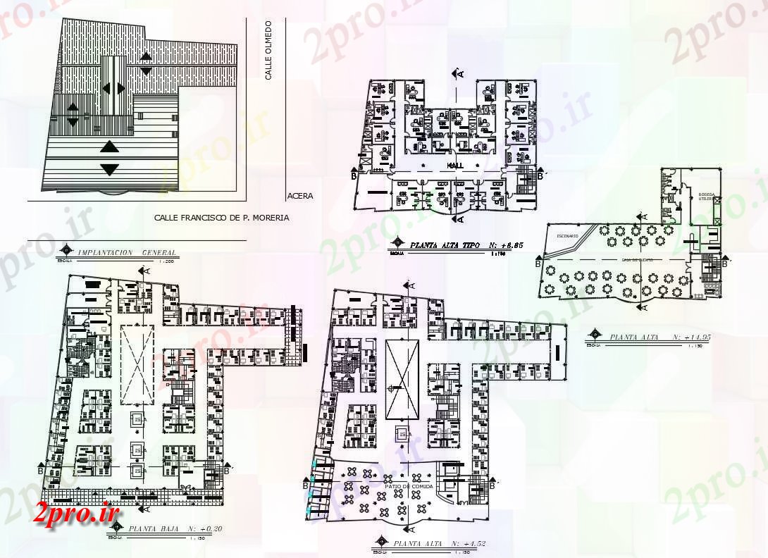 دانلود نقشه شرکت ، دفتر کار ، تجاری ، کارخانه ، کارگاه 29×29 متر 29 در 29 متر (کد35894)