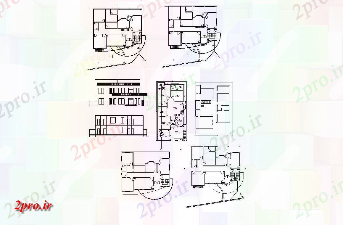 دانلود نقشه خانه مسکونی  ، ویلایی ، آپارتمان 58×69 متر (کد35916)