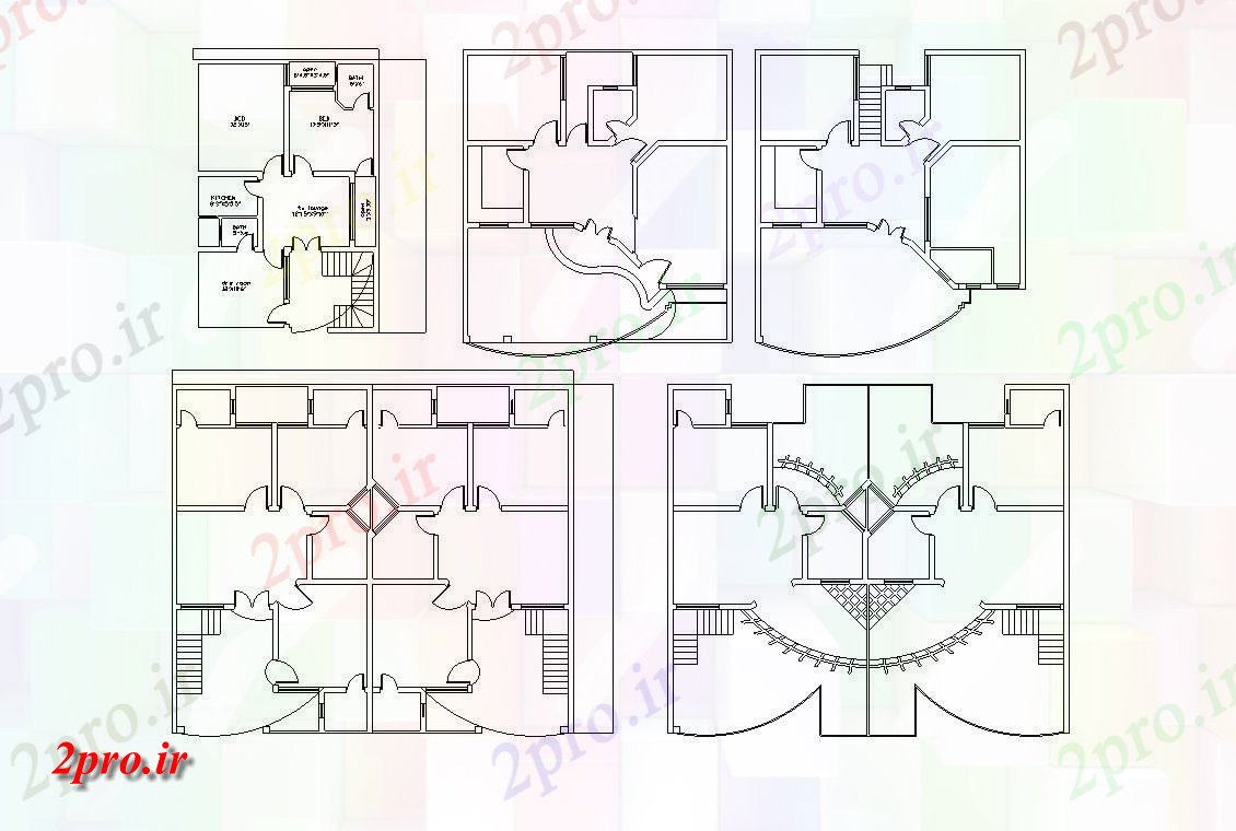 دانلود نقشه خانه مسکونی  ، ویلایی ، آپارتمان   (کد35917)