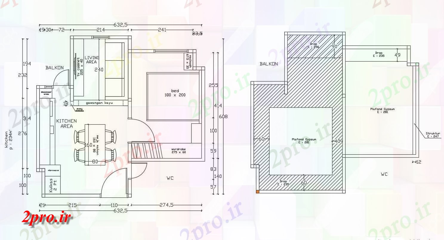 دانلود نقشه خانه مسکونی  ، ویلایی ، آپارتمان 60×63 متر (کد35921)