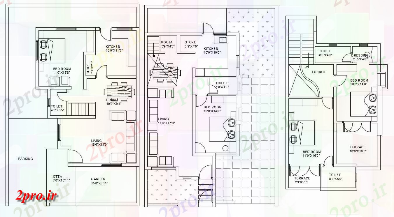 دانلود نقشه مسکونی  ، ویلایی ، آپارتمان   (کد36048)