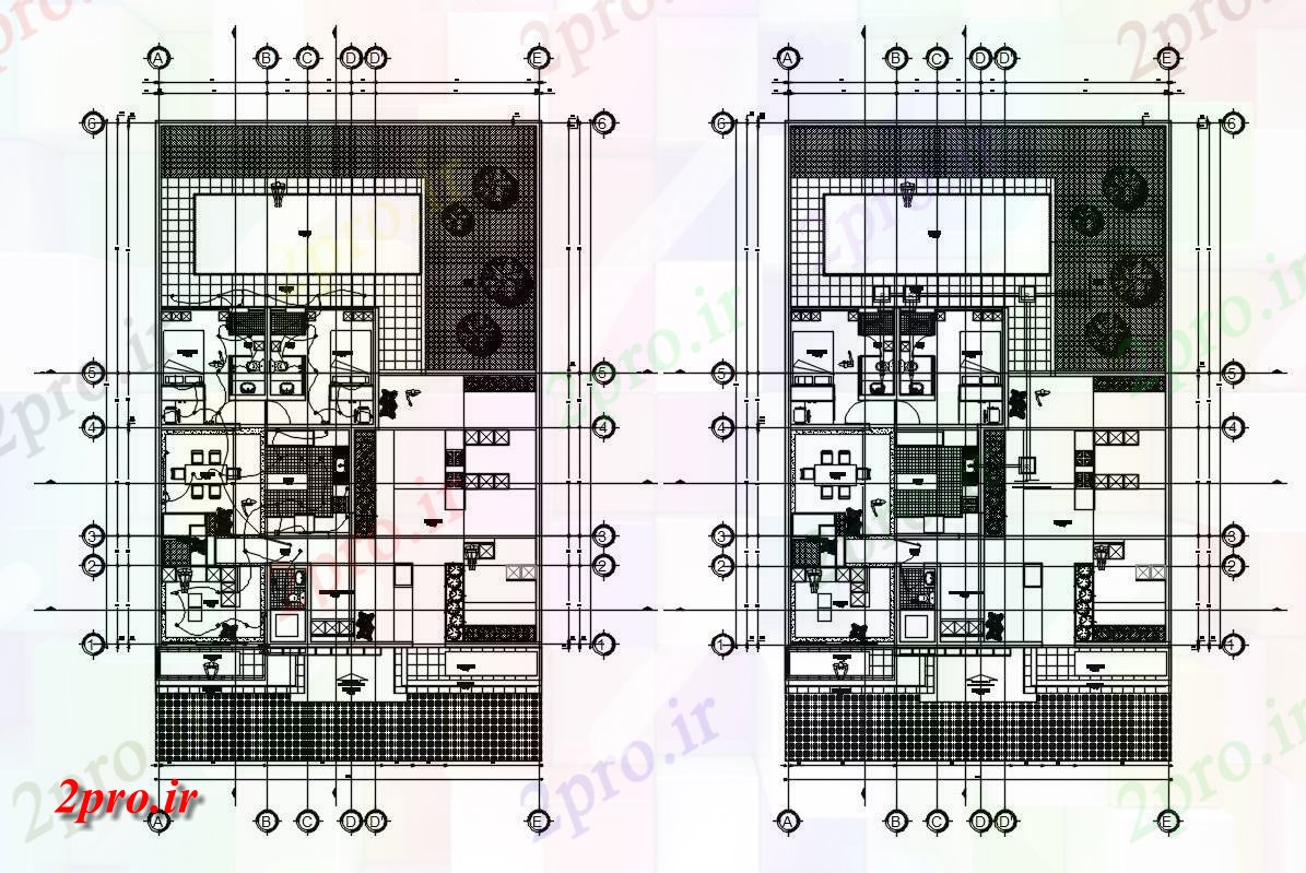 دانلود نقشه ساختمان مسکونی  ، ویلایی ، آپارتمان 14×23 متر (کد36175)