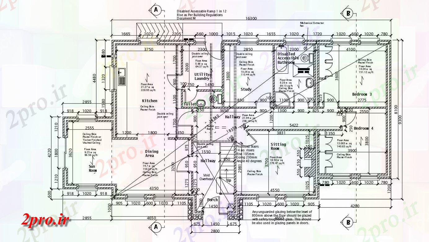دانلود نقشه ساختمان مسکونی  ، ویلایی ، آپارتمان 10×19 متر (کد36202)
