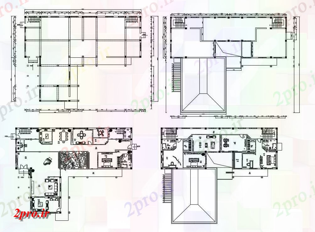 دانلود نقشه خانه دوبلکس ، مسکونی ، ویلایی ، آپارتمان 22×31 متر 23 در 31 متر (کد36294)