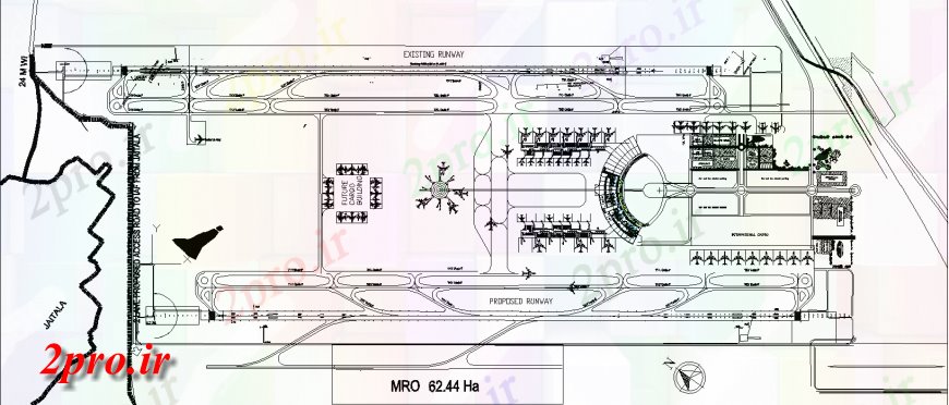 دانلود نقشه طرح فرودگاه با جزئیات از فایل dwg.  کد  (کد36324)