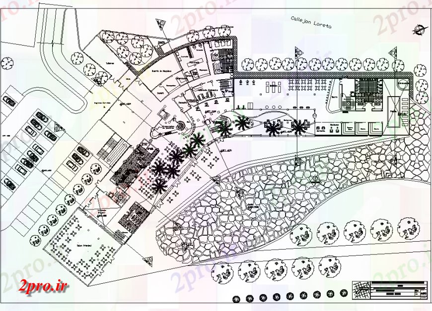 دانلود نقشه شهرک مسکونی  ، ویلایی ، آپارتمان 19×134 متر (کد36422)