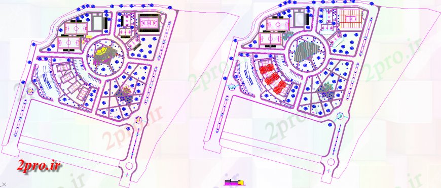دانلود نقشه شهرک مسکونی  ، ویلایی ، آپارتمان   (کد36434)