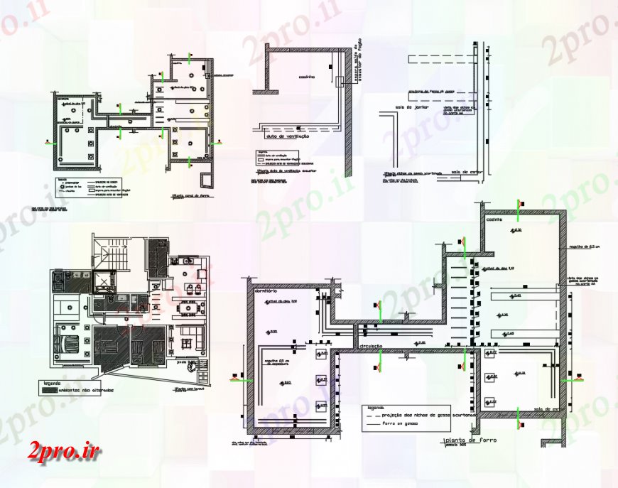 دانلود نقشه مسکونی  ، ویلایی ، آپارتمان به همراه جزئیات 6×7 متر (کد36533)