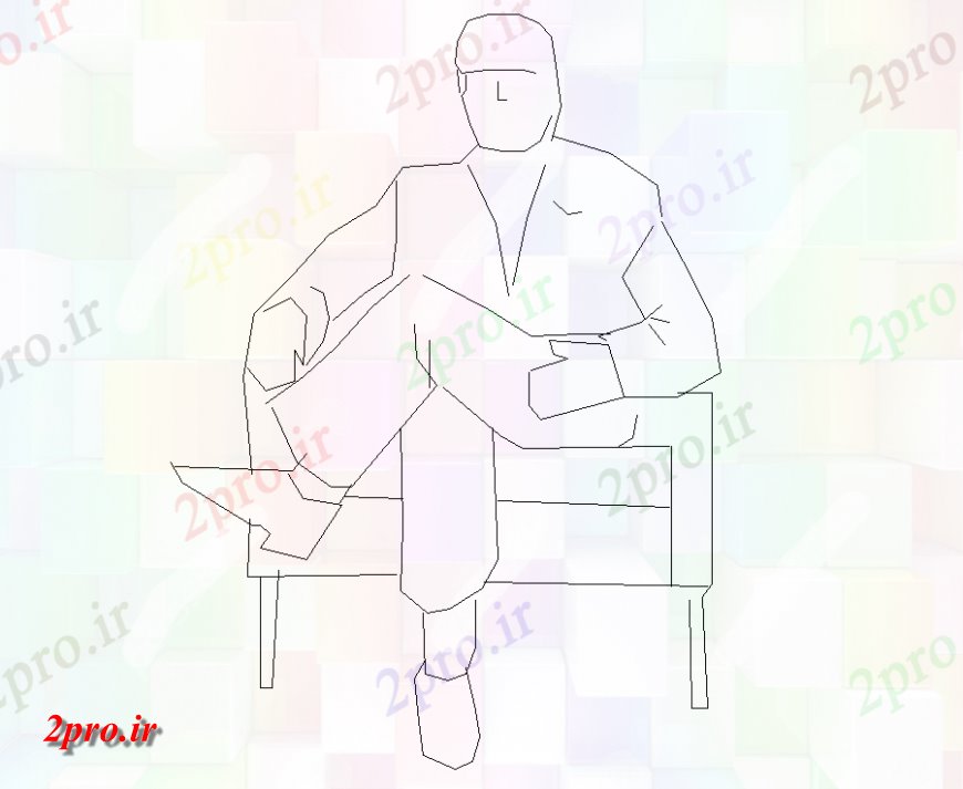 دانلود نقشه فیگور مرد نشسته   (کد36575)