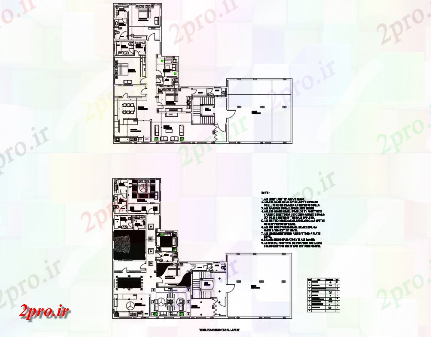 دانلود نقشه مسکونی  ، ویلایی ، آپارتمان 3 طبقه ، سه طبقه   (کد36595)