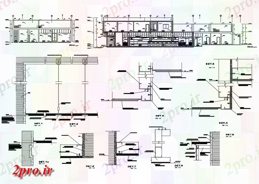 دانلود نقشه ساختمان شرکت سازنده و بخش ساخت و ساز سقف جزئیات فایل dwg  کد  (کد36755)