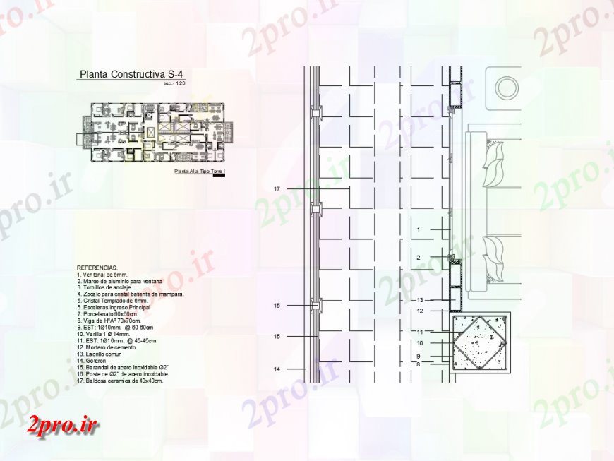 دانلود نقشه جزییات سازه و ساختمان   (کد36767)