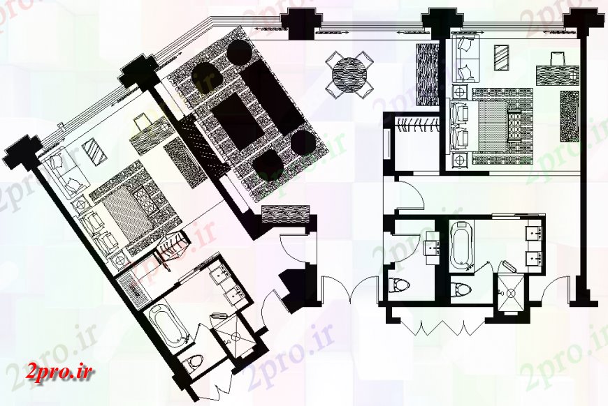 دانلود نقشه خانه مسکونی ، ویلا ، دوبلکس   (کد36995)