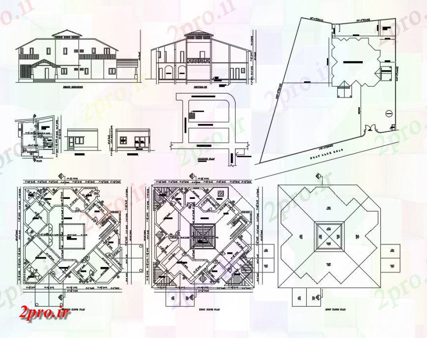 دانلود نقشه ساختمان مسکونی  ، ویلایی ، آپارتمان 8×20 متر (کد37012)