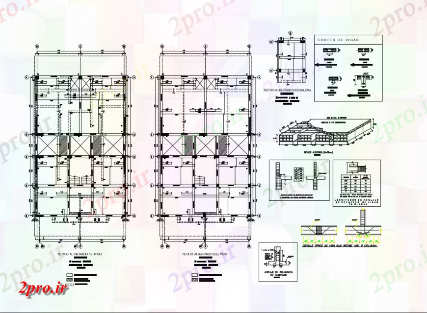 دانلود نقشه ساختمان مسکونی  ، ویلایی ، آپارتمان 9×15 متر (کد37031)