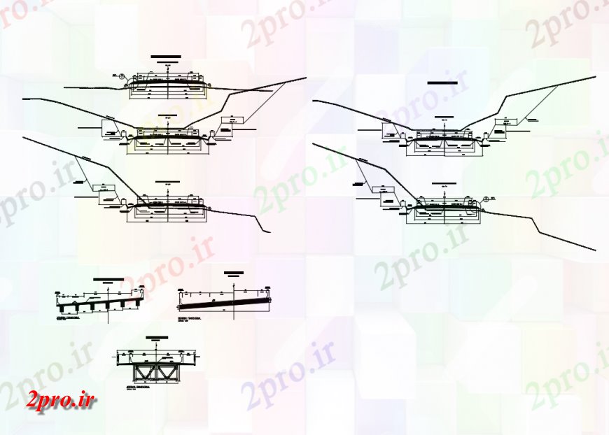 دانلود نقشه جزییات پل چاده  (کد37055)