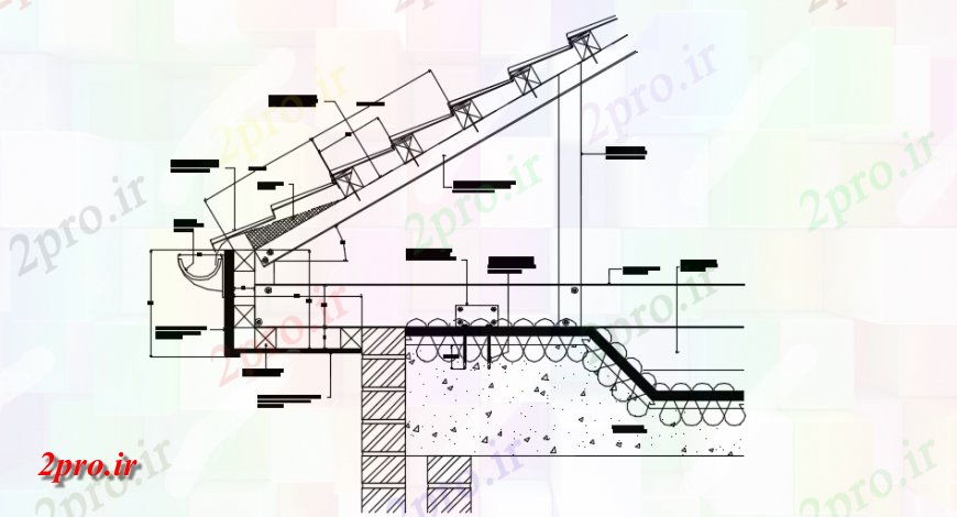 دانلود نقشه جزییات ساخت و ساز راه پله   (کد37150)