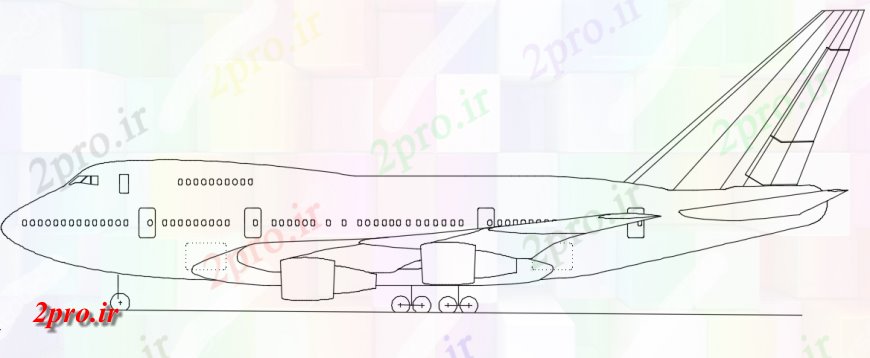 دانلود نقشه بلوک جت هواپیما   (کد37173)