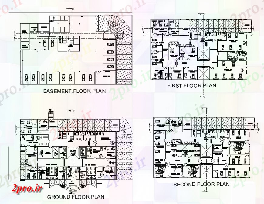 دانلود نقشه بیمارستان ، درمانگاه ، مرکز بهداشت ، کلینیک ، مطب 24×44 متر 24 در 41 متر (کد37200)
