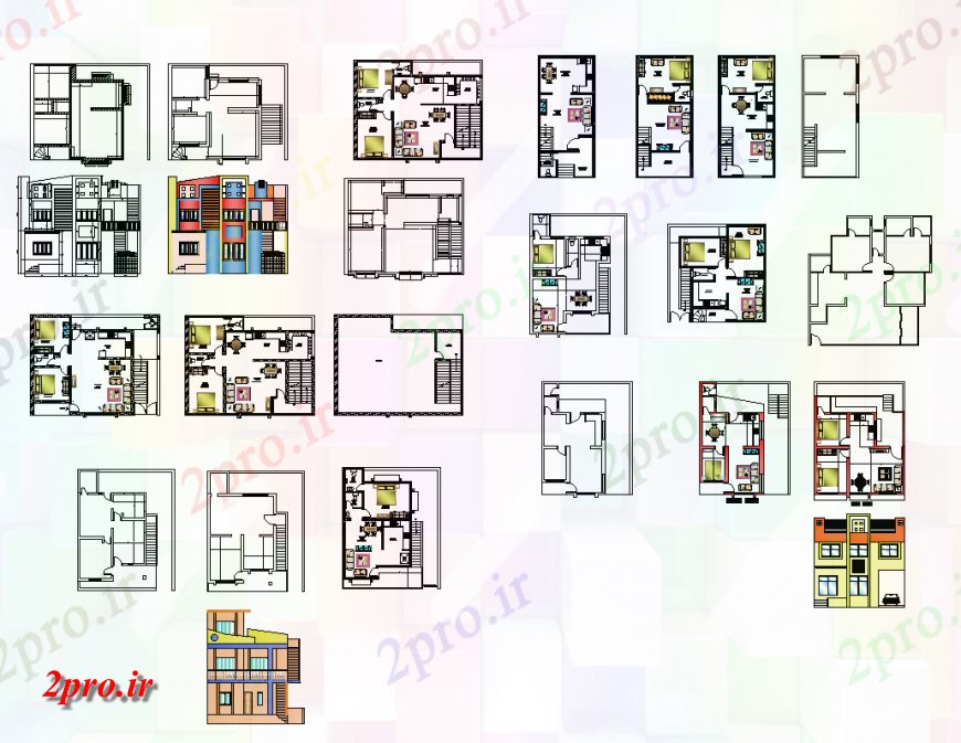 دانلود نقشه ساختمان مسکونی ، ویلایی ، آپارتمان 38×49 متر 38 در 49 متر (کد37207)