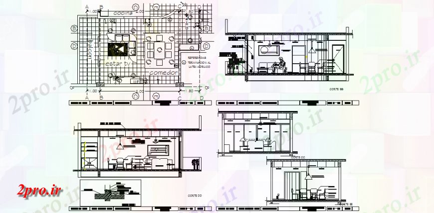 دانلود نقشه ساختمان مسکونی  ، ویلایی ، آپارتمان 6×10 متر (کد37220)