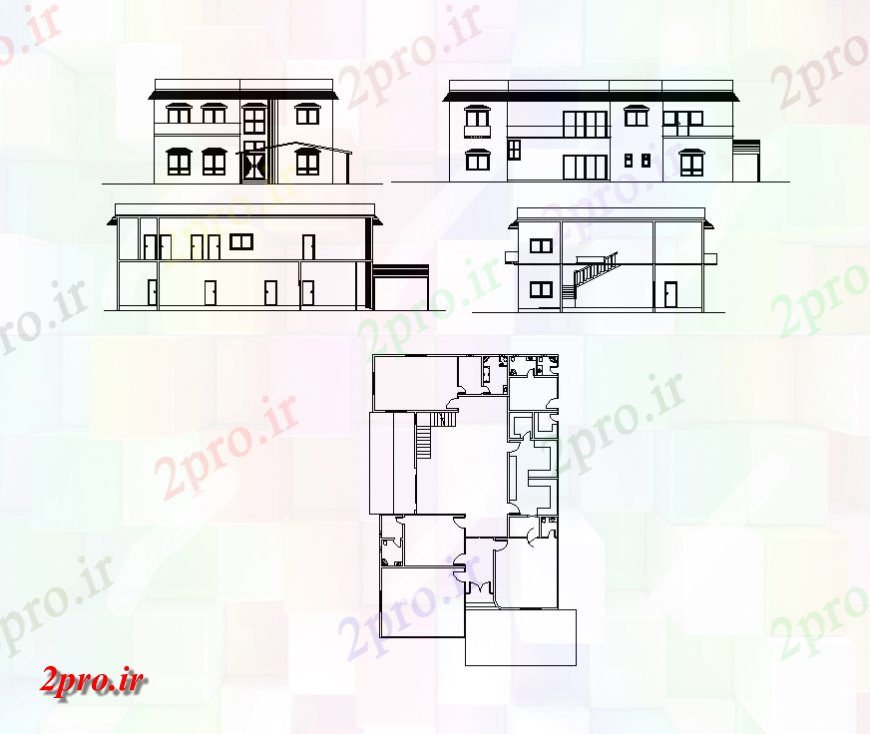 دانلود نقشه ساختمان مسکونی  ، ویلایی ، آپارتمان 10×63 متر (کد37223)