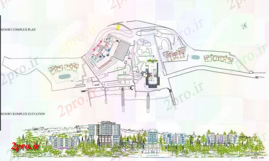 دانلود نقشه شهرک مسکونی ، سایت پلان  (کد37297)