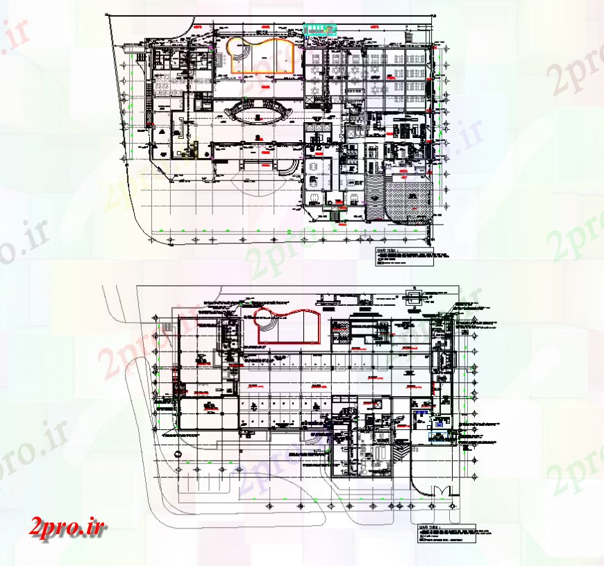 دانلود نقشه ساختمان مسکونی ، ویلایی ، آپارتمان ، لوله کشی 66×93 متر 46 در 81 متر (کد37316)